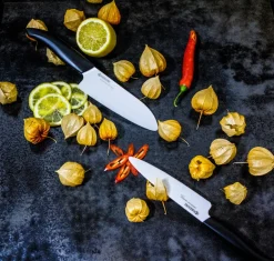 Kyocera Cuchillos Japoneses|Cuchillos Para Verdura Y Fruta<Cuchillo de verduras / pelador de cerámica FK, 11 cm BlancoNegro