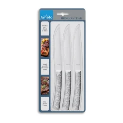 Amefa Cuchillos Para Carne<Cuchillos de carne Bongo 3-pack, Acero inoxidable Plateado