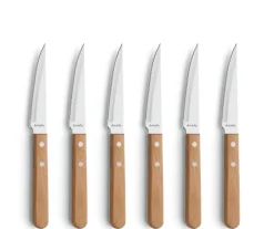 Amefa Cuchillos de carne Pizza 6-pack, Roble New