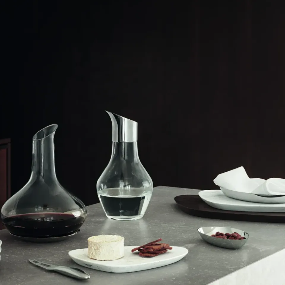 Georg Jensen Decantador de vino con plato Sky, 0,75 l Transparente