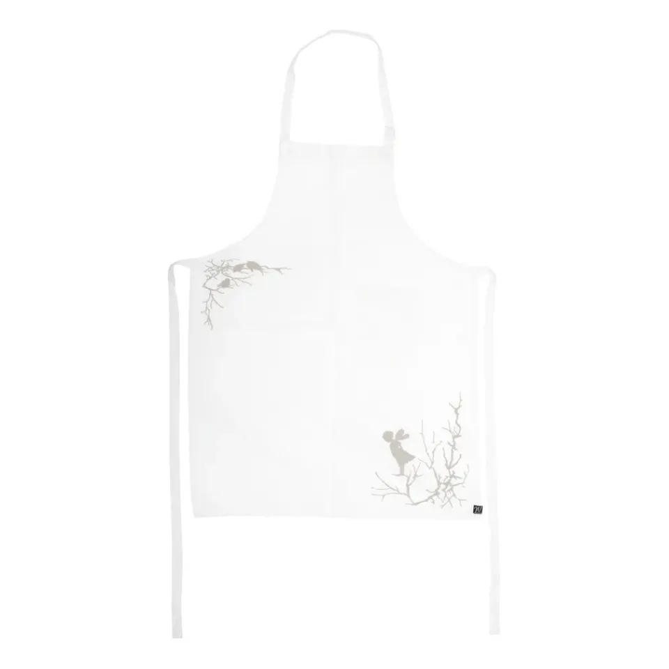 Wik & Walsøe Delantal Alv, blanco-gris GrisBlanco Sale