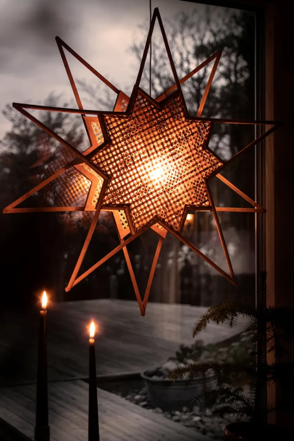 Globen Lighting Estrella de Adviento Karin Ø70 cm, Marrón Hot
