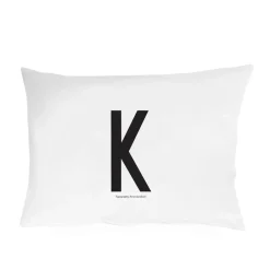Design Letters Funda de almohada 70x50 cm, K Blanco New