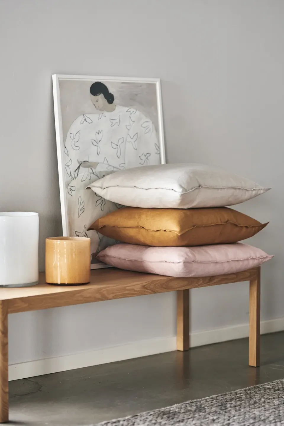 Scandi Living Fundas De Cojín<Funda de cojín Calm lino 50x50 cm, Mustard Amarillo