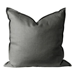 Scandi Living Funda de cojín Calm lino 50x50 cm, Charcoal Gris