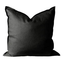 Scandi Living Funda de cojín Calm lino 50x50 cm, Carbon Negro New