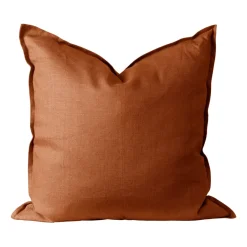 Scandi Living Funda de cojín Calm lino 50x50 cm, Rust Rojo Outlet