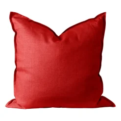 Scandi Living Funda de cojín Calm lino 50x50 cm, Red Rojo Outlet