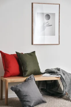Scandi Living Funda de cojín Calm lino 50x50 cm, Red Rojo Outlet