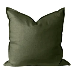 Scandi Living Funda de cojín Calm lino 50x50 cm, Forest Green Verde Outlet