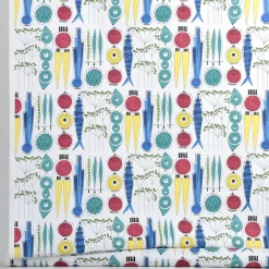 Almedahls Hule Picknick, blanco-multi AzulAmarilloRojo Discount