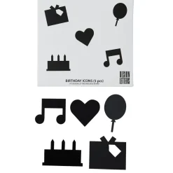 Design Letters Iconos Happy Birthday , Negro Best