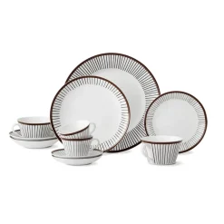 Gustavsbergs Porslinsfabrik Juego de té Ribb, taza de té + platillo MarrónBlanco Online