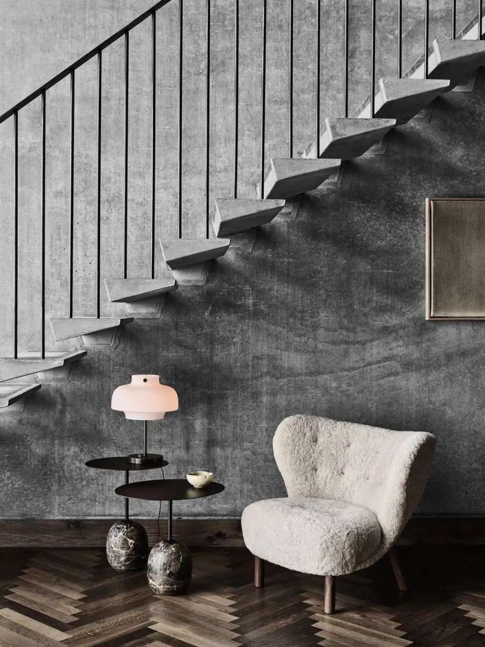 &Tradition Lato Mesa LN8, Warm black-Emparador marble Negro Best