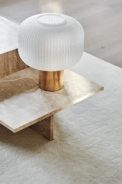 Scandi Living Lámparas De Ventana|Lámparas De Mesa Y Escritorio<Lámpara de mesa Fair 34,5 cm, Vidrio escarchado-fresno BeigeBlanco