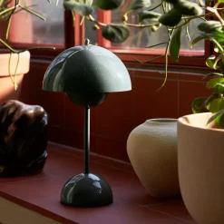 &Tradition Lámparas Portátiles|Lámparas De Mesa Y Escritorio<Lámpara de mesa Flowerpot portable VP9, Stone blue Azul