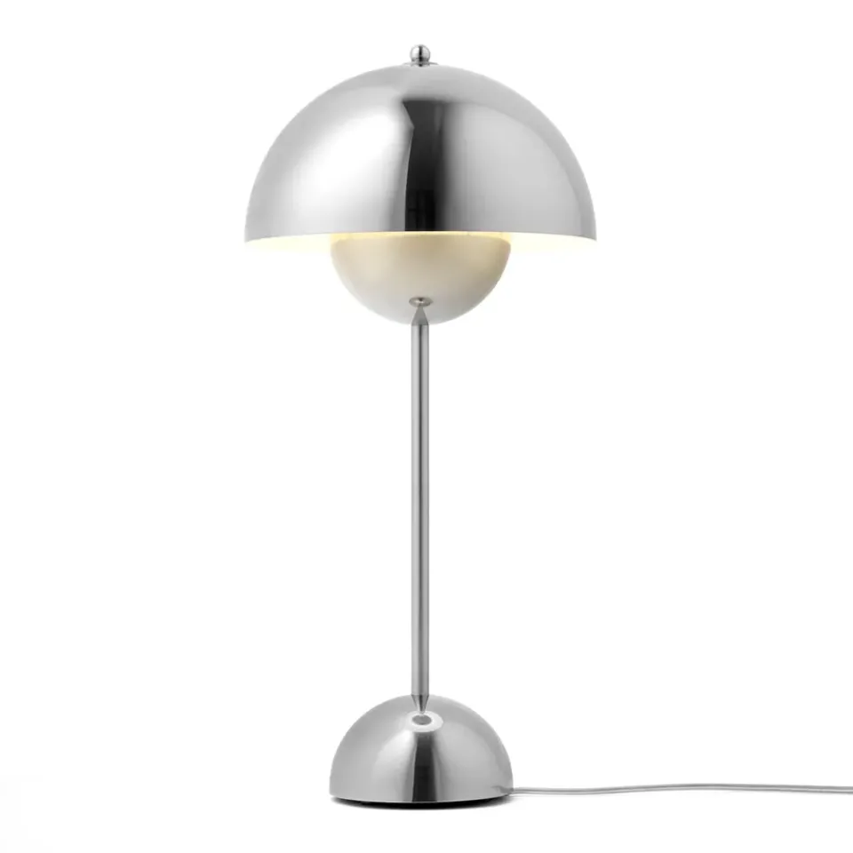 &Tradition Lámparas De Escritorio<Lámpara de mesa FlowerPot VP3, Chrome-plated Plateado