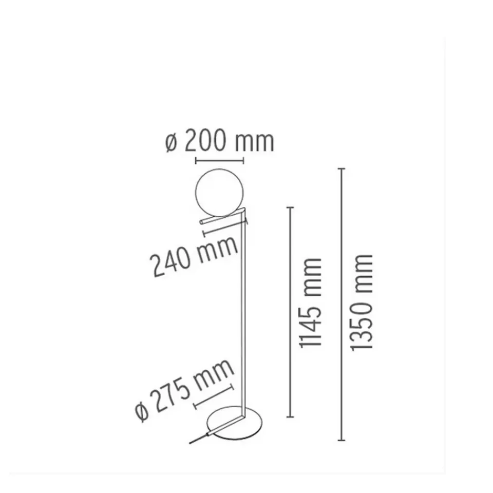 Flos Lámpara de pie IC lights F1, Cromado, opal Plateado Discount