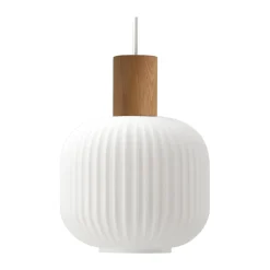Scandi Living Lámpara de techo Fair Ø20cm, Vidrio esmerilado-fresno BlancoBeige Outlet