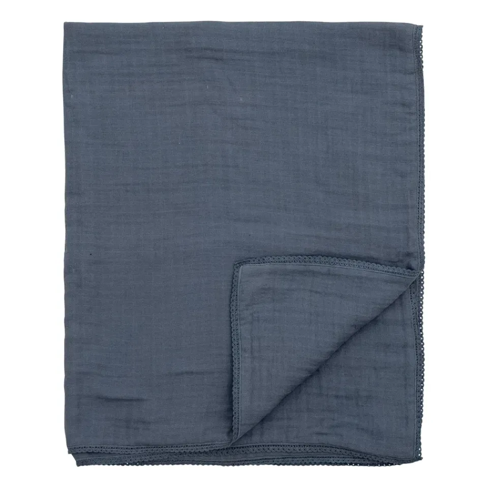 Bloomingville Mantas Infantiles|Mantas Infantiles<Manta Muslin 80x100 cm, Azul