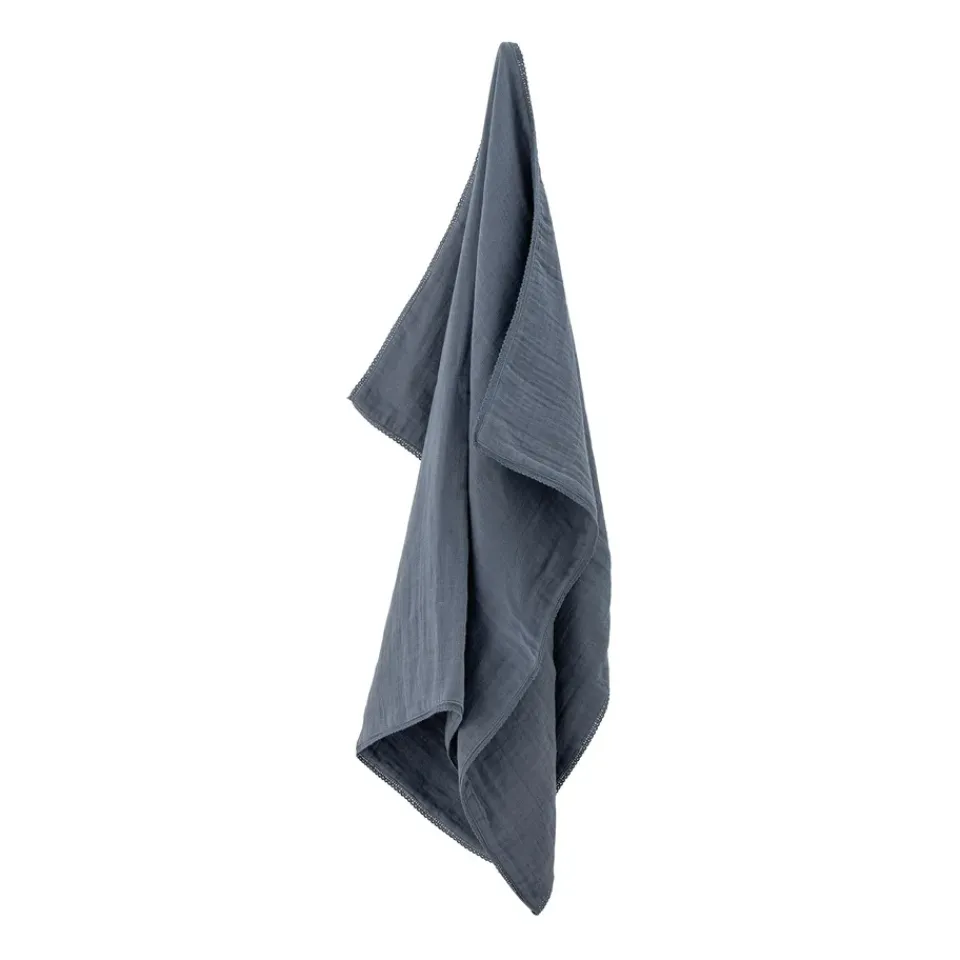 Bloomingville Mantas Infantiles|Mantas Infantiles<Manta Muslin 80x100 cm, Azul