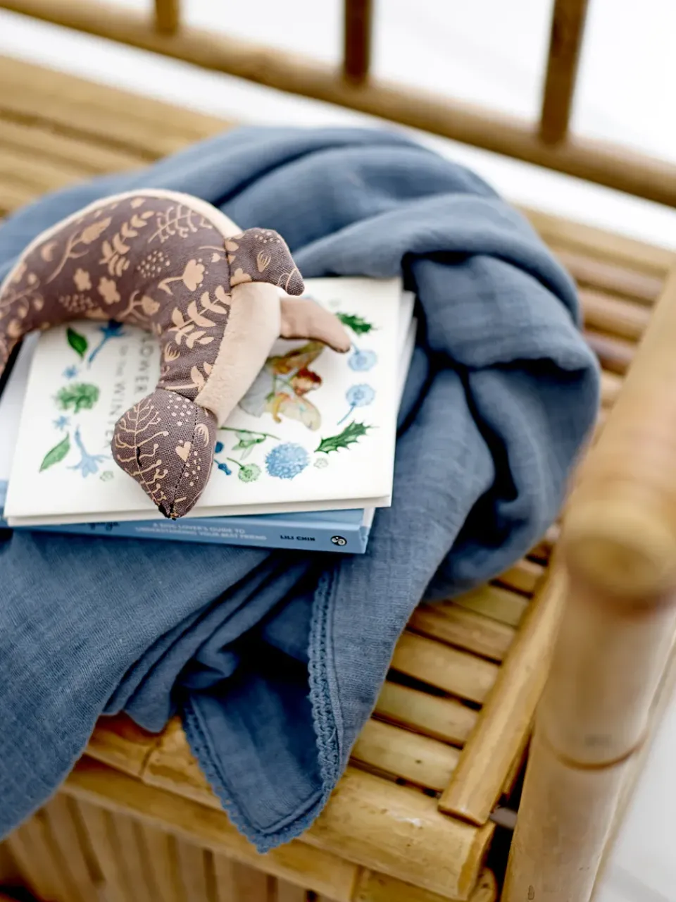 Bloomingville Mantas Infantiles|Mantas Infantiles<Manta Muslin 80x100 cm, Azul