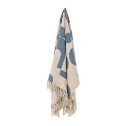Bloomingville Manta de algodón Agno 130x160 cm, Beige-azul BeigeAzul Online