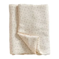 Jack o Juno Manta de muselina Pom Pom 120x120 cm, Poppy in Bloom Blanco Best