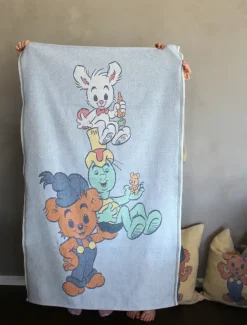 Ekelund Linneväveri Mantas Infantiles|Mantas Infantiles<Manta infantil Vänner 72x105 cm, Azul