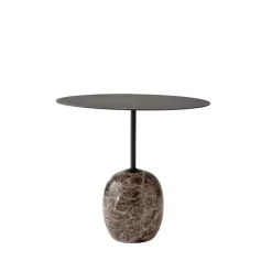 &Tradition Mesa auxiliar Lato LN9, , mármol emparador Negro Outlet
