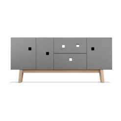 Zweed Mueble TV Peep M2, Slate grey, retro, base de roble Gris Online