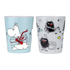 Rätt Start Cristalería Infantil|Vasos De Plástico<Mumin Picknick taza térmica 20 cl, 2-pack, Azul-gris AzulGris