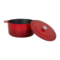 Combekk Ollas De Hierro Fundido<Olla de hierro fundido esmaltada Enameled Ø32 cm, Pomo cherry-silver Rojo