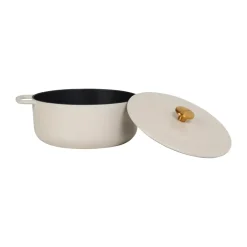 Combekk Olla de hierro fundido esmaltada Enameled Ø24 cm , Pomo sand-gold Beige Hot