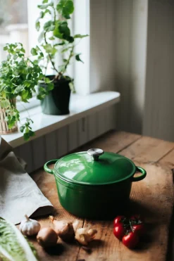 Dorre Olla de hierro fundido Gretl redonda con pomo de acero inoxidable 4 L, Verde