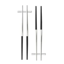 Gense Palillos Focus de Luxe 4+2, acero inoxidable PlateadoNegro Hot