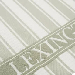 Lexington Paño de cocina Icons Waffle Striped 50x70 cm, Sage green-white Verde Clearance