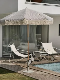 Brafab Parasol Gatsby, Grey stripe, Ø185 cm Beige Hot