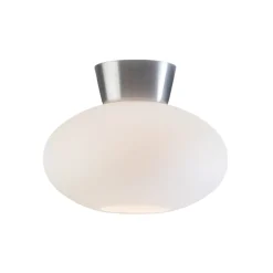 Belid Plafón Bullo vidrio opal Ø27 cm, aluminio Plateado Clearance