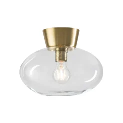 Belid Plafones<Plafón Bullo vidrio transparente Ø27 cm, latón Color doradoTransparente