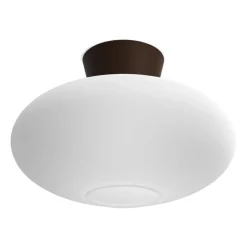 Belid Plafones<Plafón Bullo XL vidrio opal Ø38 cm, óxido Marrón