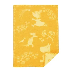 Klippan Yllefabrik Plaid infantil Moomin winterland 65x90 cm, Winter sun Amarillo Discount
