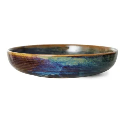 HKliving Platos Hondos<Plato hondo Home Chef medium Ø19,3 cm, Rustic blue Azul