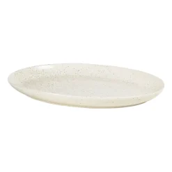 Broste Copenhagen Plato ovalado Nordic Vanilla 35,5 cm, Cream with grains BeigeBlanco Clearance