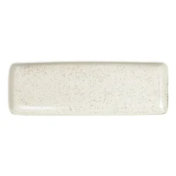 Broste Copenhagen Bandejas Y Fuentes De Servir<Plato rectangular Nordic Vanilla 12,5x35 cm, Cream with grains BeigeBlanco