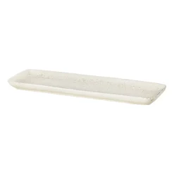 Broste Copenhagen Bandejas Y Fuentes De Servir<Plato rectangular Nordic Vanilla 12,5x35 cm, Cream with grains BeigeBlanco