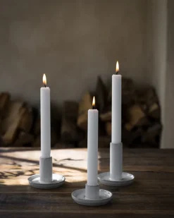 ERNST Candelabros<Portavelas blanco natural , Ø9x6 cm Beige