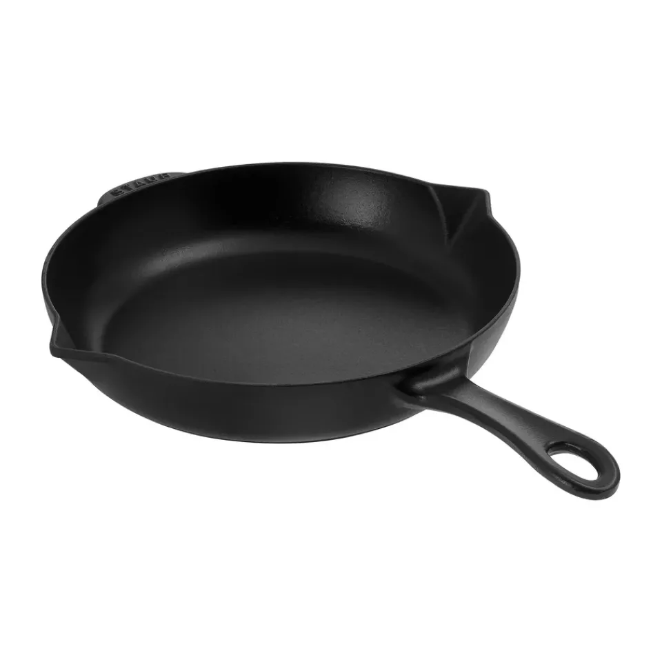 STAUB Sartén de hierro fundido con pico de vertido Ø26 cm, Negro New