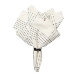 Broste Copenhagen Servilletas De Tela|Servilletas De Tela<Servilleta de tela Alice 45x45 cm, Black-natural NegroBeige
