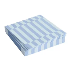HAY Servilletas De Papel<Servilleta Pattern Lunch Stripe 33x33 cm, set de 20, Light blue-dusty blue pillar Azul